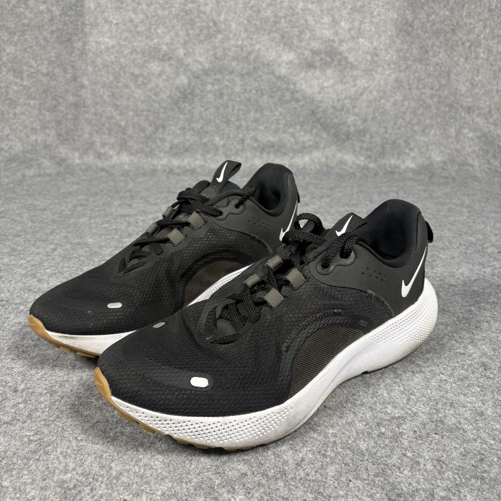 Nike React Miler 3 Running Shoes 10 Black White Gum‎ Sole React Foam Cushioning